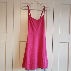 Old Navy Vibrant Pink Cross Back Steap Dress